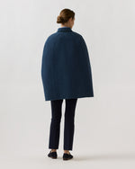 Load image into Gallery viewer, Reversible Bennet Tailored Cape in Lovat/Denim Double-Faced Wool