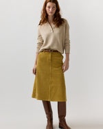 Load image into Gallery viewer, Connelly Skirt in Gold Stretch Corduroy