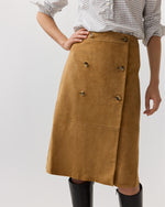 Load image into Gallery viewer, Janey Skirt in Camel Suede