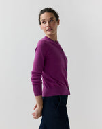 Load image into Gallery viewer, Rosie Cardigan in Heather Fuchsia Cashmere