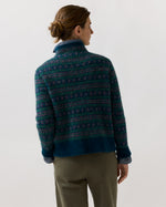 Load image into Gallery viewer, Vivie Fair Isle Sweater in Navy/Fuchsia Multi Alpaca/Wool