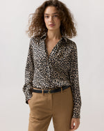 Load image into Gallery viewer, Natalia Blouse in Animal Print Silk Charmeuse