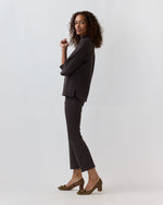 Load image into Gallery viewer, Faye Flare Cropped Pant in Coffee Bi-Stretch Tricotine