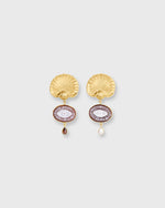 Load image into Gallery viewer, Shell & Cameo Earrings in Gold/Pearl