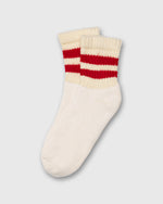 Load image into Gallery viewer, Retro Mono Stripe Quarter Crew Socks in Red