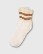 Load image into Gallery viewer, Retro Mono Stripe Quarter Crew Socks in Acorn