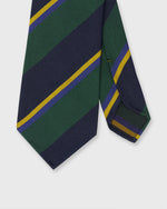Load image into Gallery viewer, Silk Woven Tie in Navy/Forest/Blue Multi Stripe