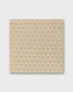 Load image into Gallery viewer, Hand-Rolled Linen/Cotton Print Pocket Square in Khaki/Bone Flower