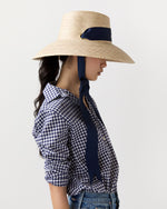 Load image into Gallery viewer, The Wildflower Hat in Navy Long Ribbon