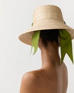 Load image into Gallery viewer, The Clematis Hat in Olive Wide & Short Ribbon