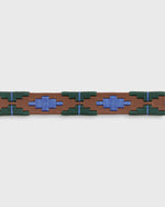 Load image into Gallery viewer, 1 1/8" Polo Belt in Blue/Forest Medium Brown Leather