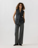 Load image into Gallery viewer, Channing Vest in Charcoal Wool Herringbone