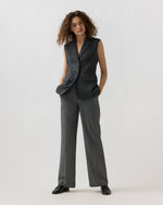 Load image into Gallery viewer, Channing Vest in Charcoal Wool Herringbone