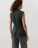 Load image into Gallery viewer, Channing Vest in Charcoal Wool Herringbone
