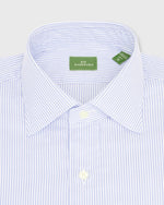 Load image into Gallery viewer, Spread Collar Dress Shirt in Blue University Stripe Lightweight Oxford