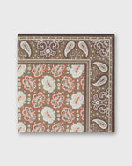 Load image into Gallery viewer, Hand-Rolled Silk/Cotton Print Pocket Square in Smoke/Chalk Floral Bandana Print