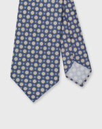 Load image into Gallery viewer, Silk/Linen Print Tie in Air Force/Goldenrod Medallion