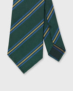 Load image into Gallery viewer, Silk Woven Tie in Lovat/Ocean/Gold Stripe