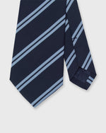 Load image into Gallery viewer, Irish Poplin Tie in Ink/Sky Stripe