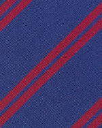 Load image into Gallery viewer, Irish Poplin Tie in Ocean/Red Stripe