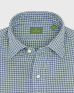 Load image into Gallery viewer, Otto Handmade Sport Shirt in Blue/Sage Gingham Brushed Twill