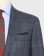 Load image into Gallery viewer, Virgil No. 4 Jacket in Blue/Navy/Brown Glen Plaid Brushed Sharkskin