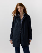 Load image into Gallery viewer, Short Balmacaan Coat in Navy Nylon