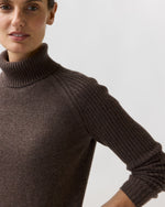 Load image into Gallery viewer, Dakota Turtleneck Sweater in Heather Espresso Cashmere