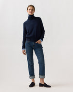Load image into Gallery viewer, Kit Turtleneck Sweater in Navy Cashmere