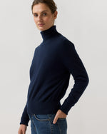 Load image into Gallery viewer, Kit Turtleneck Sweater in Navy Cashmere