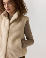 Load image into Gallery viewer, Faux Fur Vest in Champagne