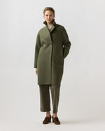 Load image into Gallery viewer, Dropped Shoulder Double Breasted Coat in Hunting Green