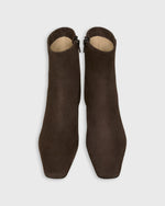 Load image into Gallery viewer, Simple Side-Zip Ankle Boot in Chocolate Suede