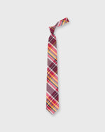 Load image into Gallery viewer, Cotton Woven Tie in Berry/Gold Madras