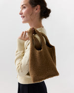 Load image into Gallery viewer, Paola Bucket Bag in Tan Shearling