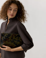 Load image into Gallery viewer, Zip Pouch in Camouflage Calf Hair