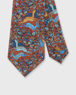 Load image into Gallery viewer, Silk Print Tie in Red/Aegean Antelope Scene