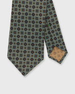Load image into Gallery viewer, Hand-Rolled Wool Print Tie in River/Blue/Green Foulard