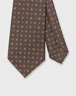 Load image into Gallery viewer, Silk Print Tie in Chocolate/Blue/Sand Foulard