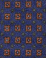 Load image into Gallery viewer, Hand-Rolled Wool Print Tie in Royal/Rust/Green Diamond