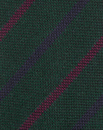 Load image into Gallery viewer, Hand-Rolled Wool Woven Tie in Forest/Navy/Gold Stripe