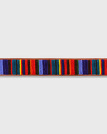 Load image into Gallery viewer, 1.25" African Beaded Belt in Blue/Red Multi Vertical
