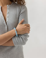 Load image into Gallery viewer, Semi Precious Beaded Bracelet in Washed Denim Monochrome