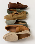 Load image into Gallery viewer, Moccasin Slip-On Sneaker in Fir Perforated Suede