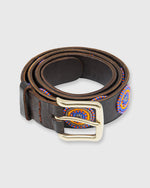 Load image into Gallery viewer, 1.25" African Beaded Belt Blue/Orange Disc
