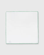 Load image into Gallery viewer, Hand-Rolled Pocket Square White Cotolino/Light Green Edge