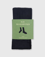 Load image into Gallery viewer, Over-The-Calf Dress Socks Navy Silk
