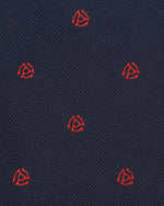 Load image into Gallery viewer, Silk Woven Club Tie Navy/Red 45 Turntable Adapter