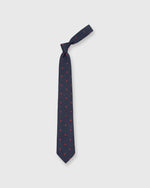 Load image into Gallery viewer, Silk Woven Club Tie Navy/Red 45 Turntable Adapter