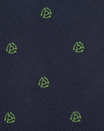 Load image into Gallery viewer, Silk Woven Club Tie Navy/Green 45 Turntable Adapter
